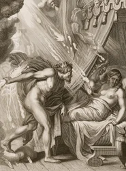 Semele es consumida por el fuego de Júpiter